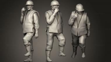 Figurines of people repair Railway 3d model